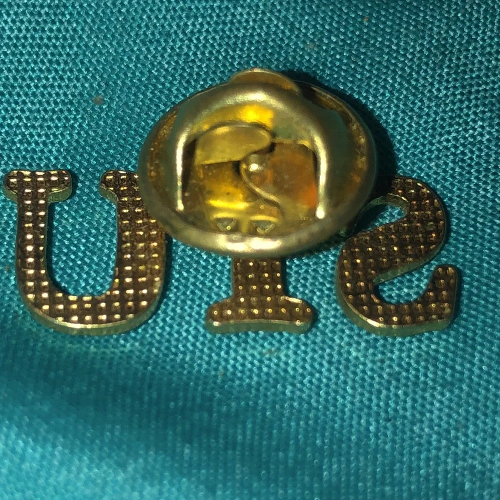 Vintage Gold Tone STU Letter Pin
